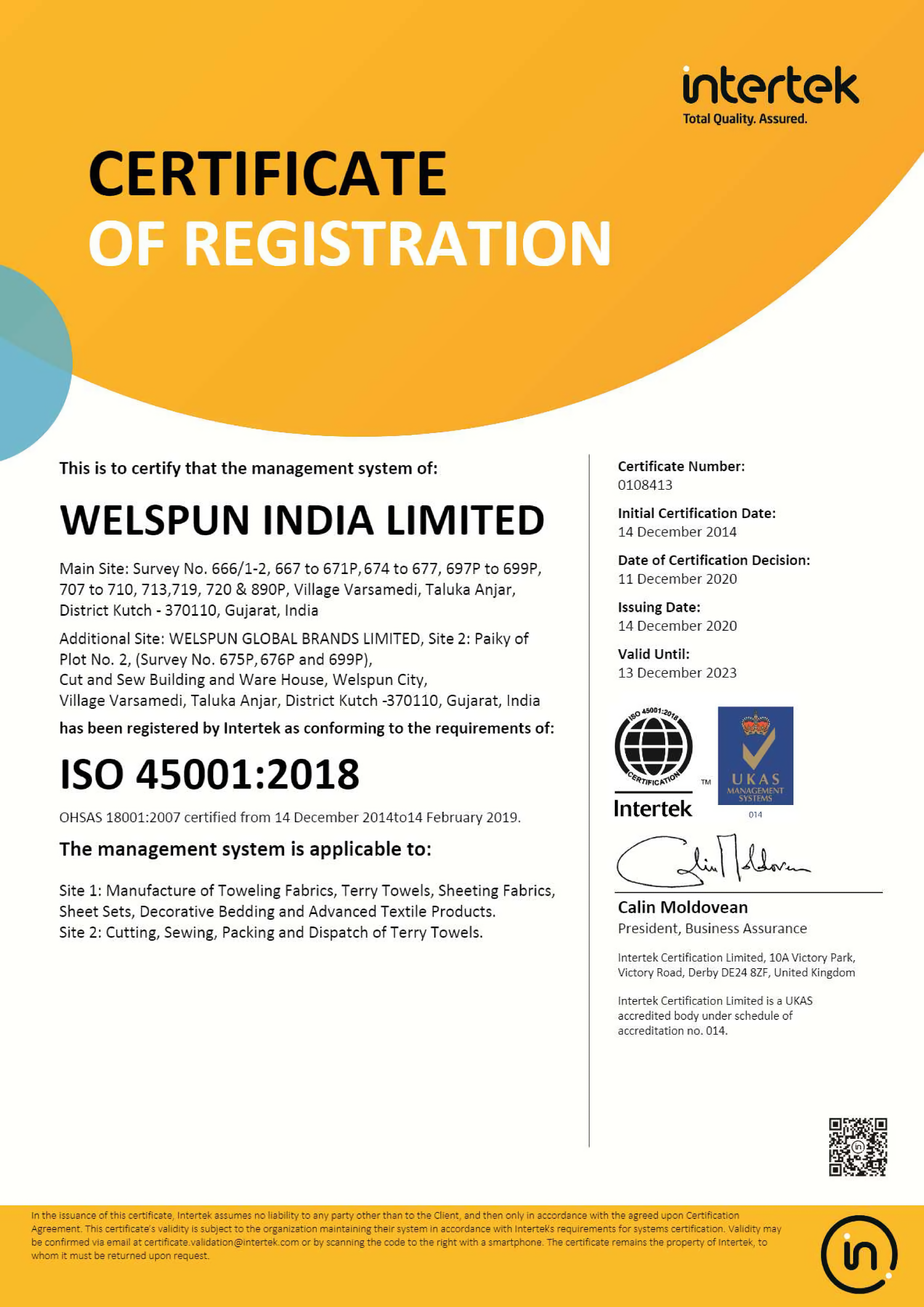 ISO 45001 OH&S 2018