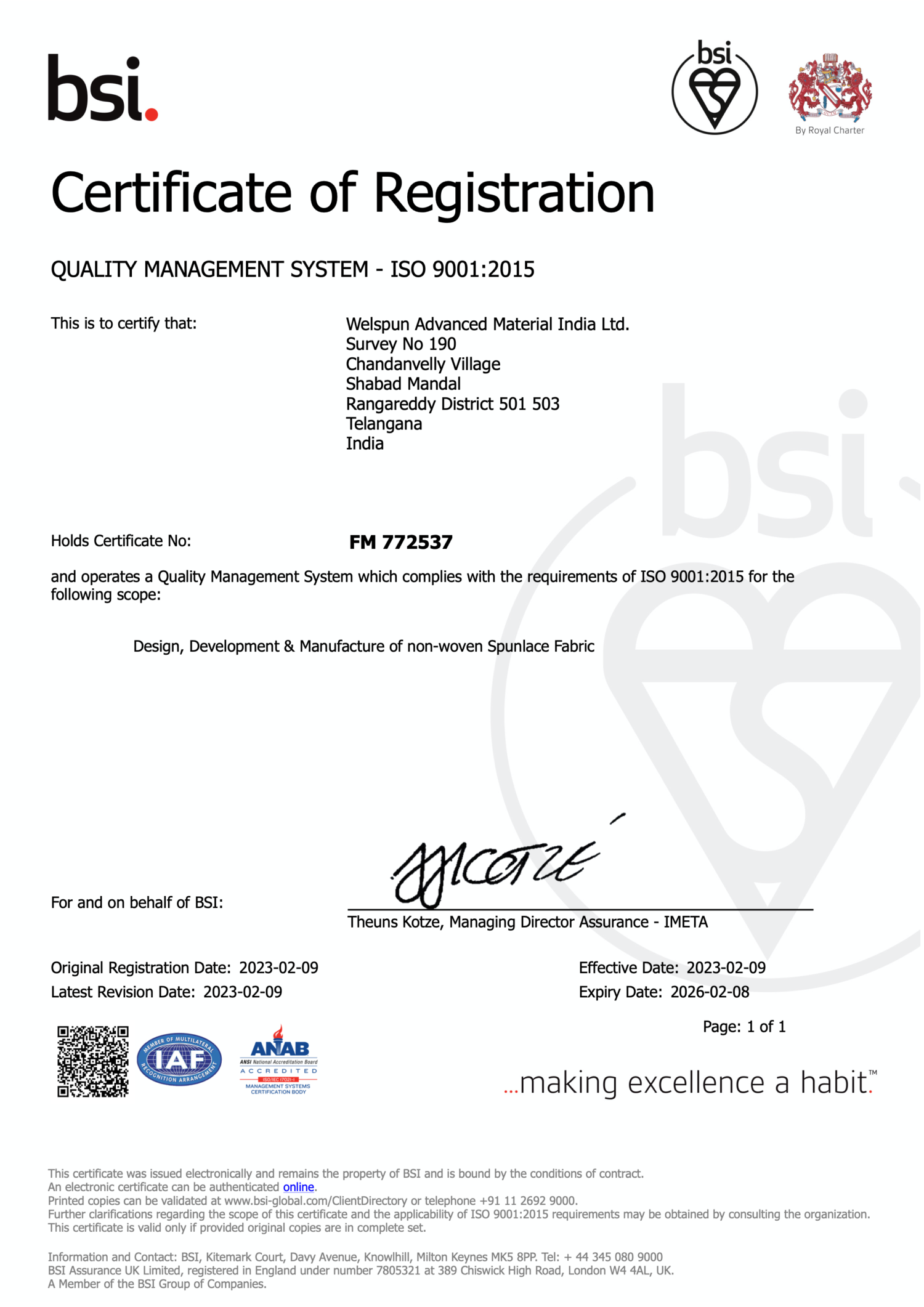 ISO 9001 : 2015